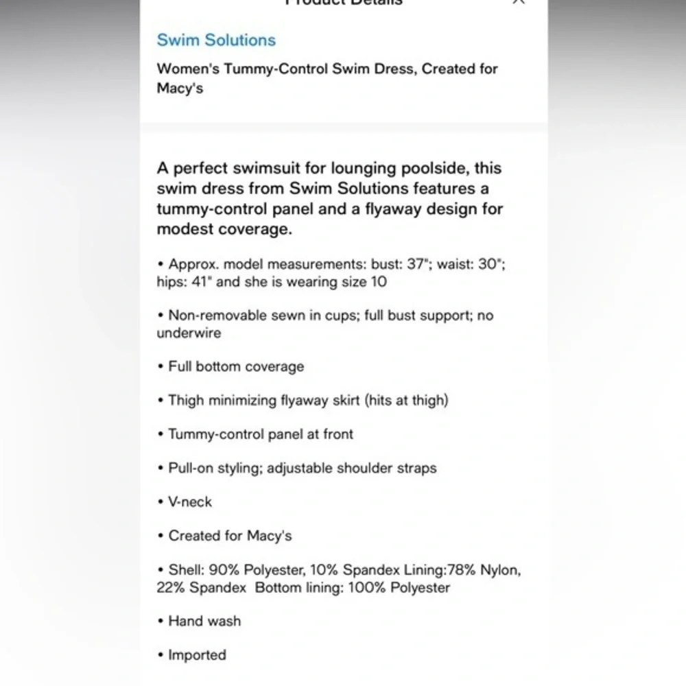 Swim Solutions NWT Black V-Neck Flyaway Women's Tummy-Control Swim swimsuit 14 L - Picture 12 of 13